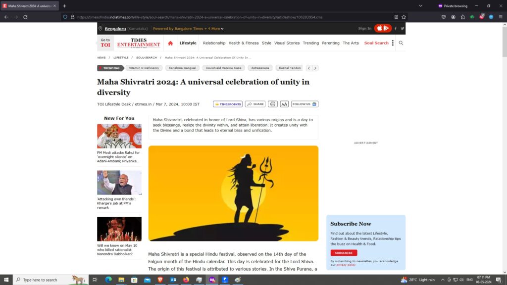 Times of India (March 2024)